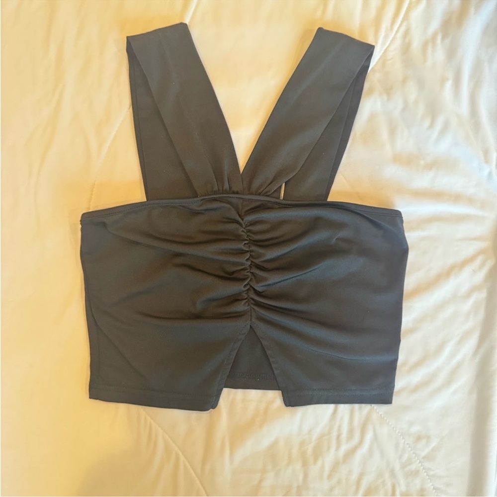 Black Ruched Women's Top